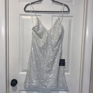 Lulus Force of Fashion Backless Sequins Mini Dress